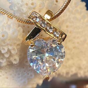 Heart and Ribbon Swarovski Crystals Necklace